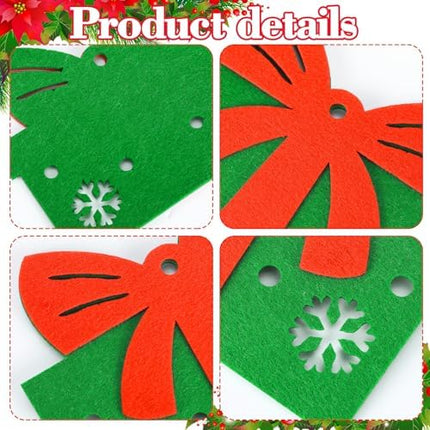 Tatuo Christmas Felt Ornaments 24PCS Tree Hanging Decorations Red Green Set
