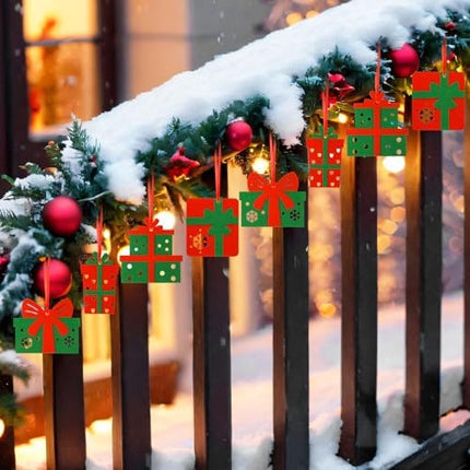Tatuo Christmas Felt Ornaments 24PCS Tree Hanging Decorations Red Green Set