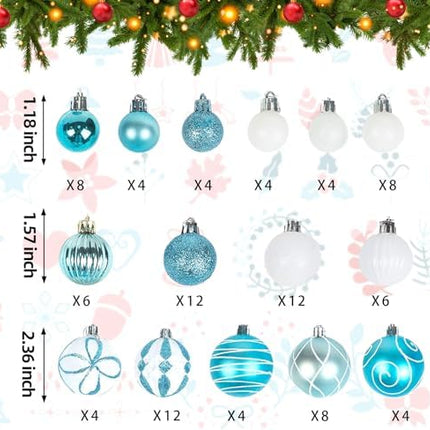 Bulk Christmas Balls 100Pcs – Elegant Blue & Silver Glitter Ornaments for Trees