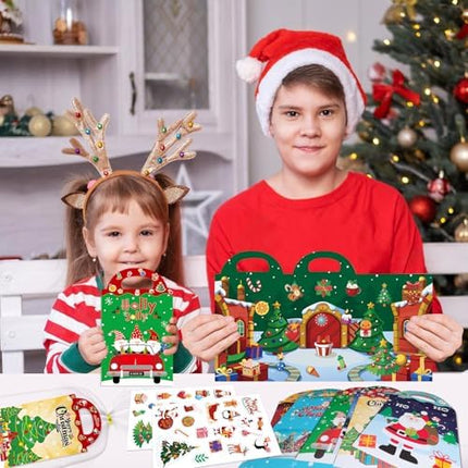 Mini Christmas Reusable Sticker Books 24-Pack – Classroom Gifts & Party Favors