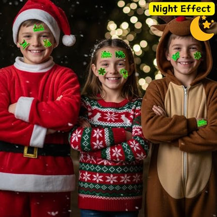 Luminous Xmas Tattoos 60pcs – Glow Temporary Designs for Kids, Teens & Adults