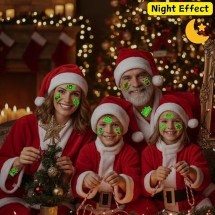 Luminous Xmas Tattoos 60pcs – Glow Temporary Designs for Kids, Teens & Adults