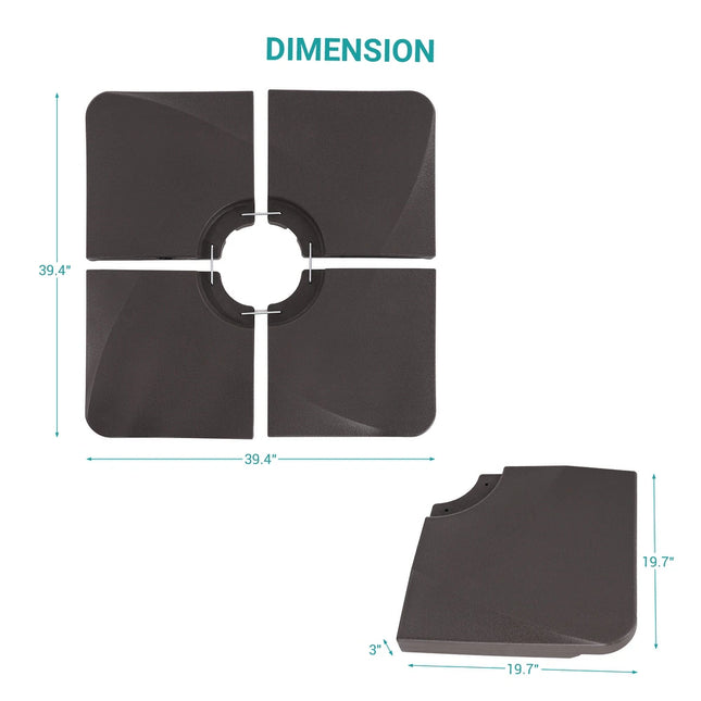 200LB Heavy Duty Cantilever Patio Umbrella Base Stand Outdoor Weighted