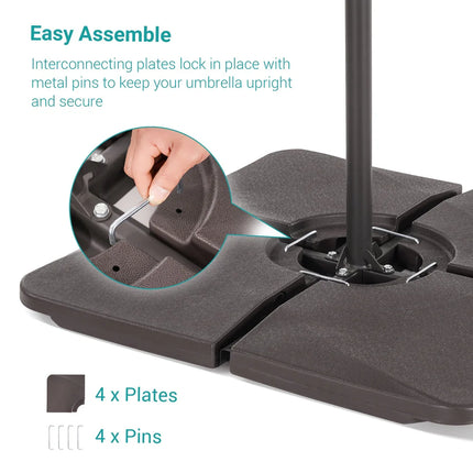 200LB Heavy Duty Cantilever Patio Umbrella Base Stand Outdoor Weighted