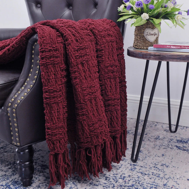 Cable Knitted Couch Cover Throw Blanket Soft Cozy Sofa Protector Cover