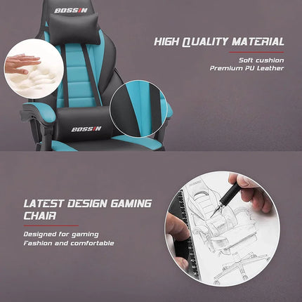 Big and Tall Gaming Chair High Back Racing Style Computer Chair 300 lbs