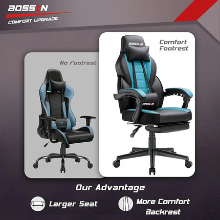 Big and Tall Gaming Chair High Back Racing Style Computer Chair 300 lbs
