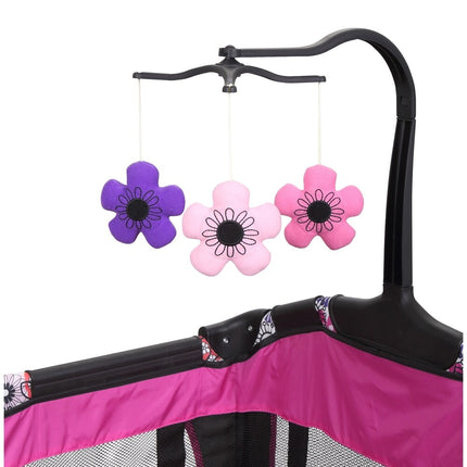 Baby Trend Nursery Center Floral Garden Playard with Bassinet and Mobile