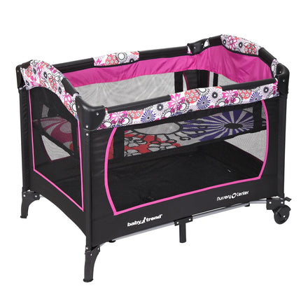 Baby Trend Nursery Center Floral Garden Playard with Bassinet and Mobile