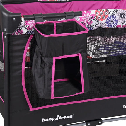 Baby Trend Nursery Center Floral Garden Playard with Bassinet and Mobile