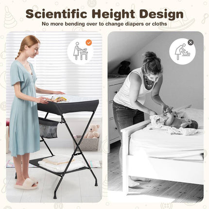 Babyjoy Infant Baby Changing Table Folding Diaper Station Organizer Portable