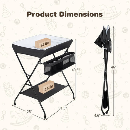 Babyjoy Infant Baby Changing Table Folding Diaper Station Organizer Portable