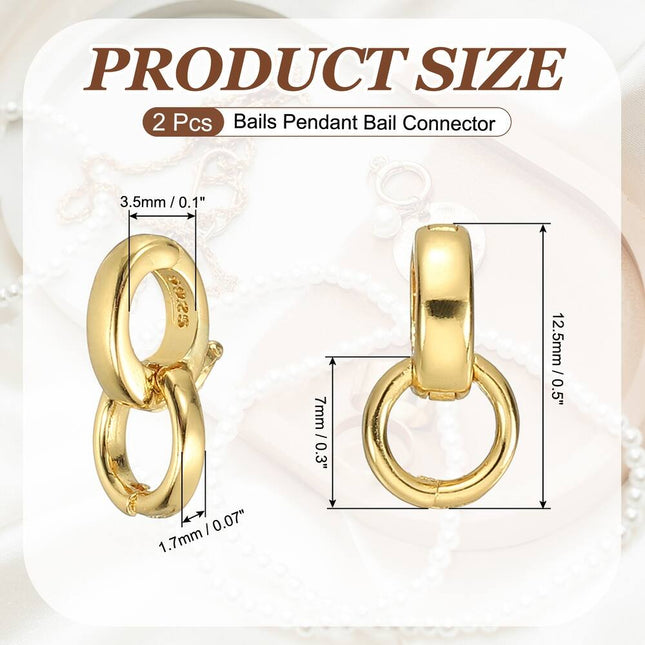 Gold Double Bail Clasps – Pendant Connectors for Jewelry Making DIY