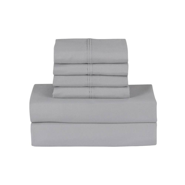 Bamboo 6 Piece 1800 Thread Count Smart Pocket Sheet Set for Luxury Bedding