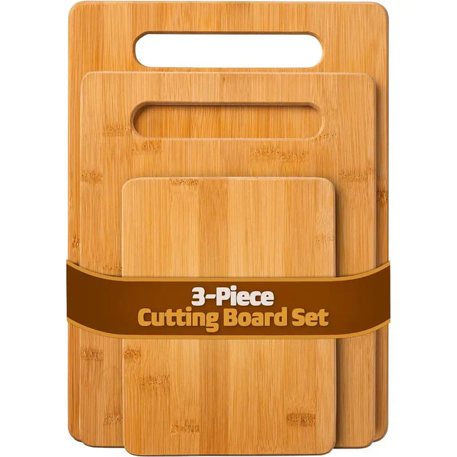 Bamboo Cutting Board Set Assorted Sizes Wooden Chopping Boards Kitchen