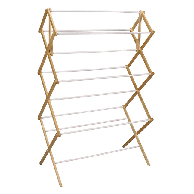 Folding Bamboo Clothes Drying Rack – Sturdy Frame, Compact Storage