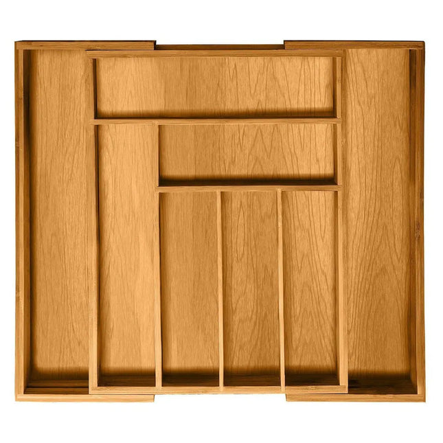 Expandable Bamboo Silverware Organizer – Kitchen Drawer Utensil Holder