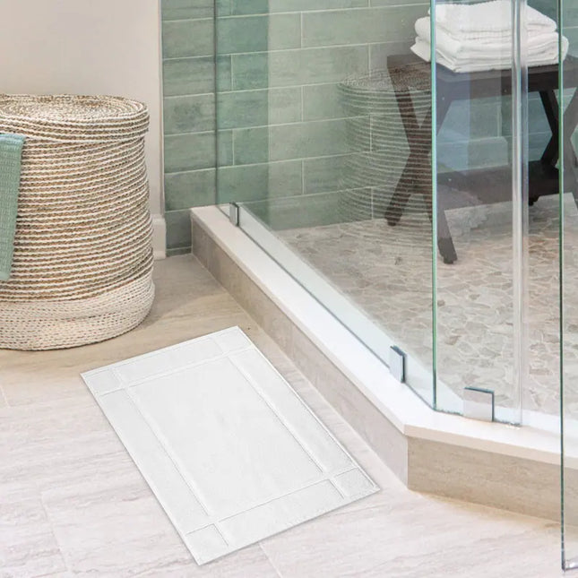Pure Cotton Bath Mat 1350 GSM Soft Absorbent Bathroom Mat 1 Pc