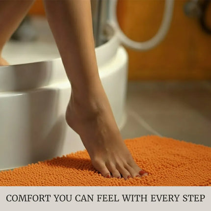 2-Piece Memory Foam Bathroom Rug Set Chenille Shag Non-Slip Bath Mats