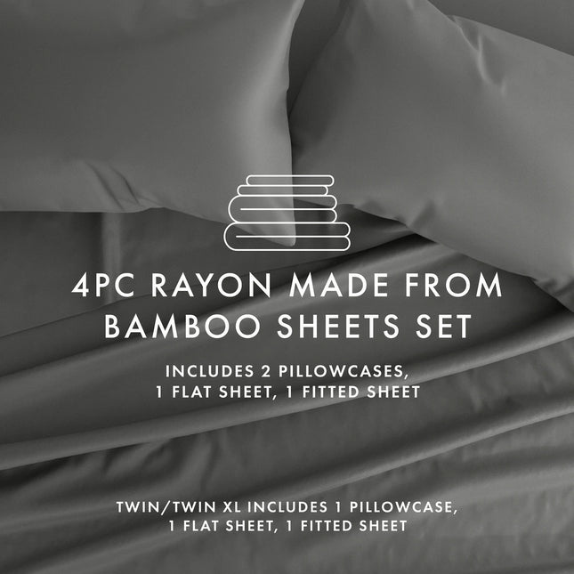 4 Piece Rayon from Bamboo Bed Sheet Set Simply Soft Premium Luxury Sheets
