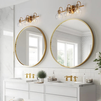 3-Light Modern Vanity Light – Minimal Globe Glass Wall Sconce for Bathroom