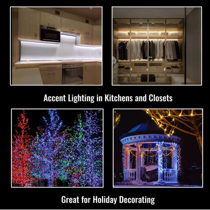 Bionic 50FT Color-Changing LED Rope Lights USB & Solar Powered Outdoor Clear