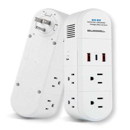 Swivel Power Surge Protector with Quick Charge, 9-Device Charging Station