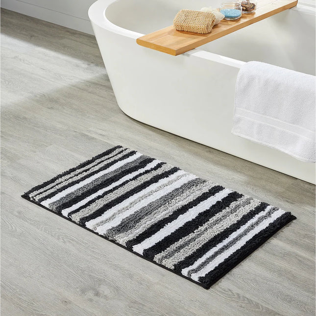Gray Bath Rug 17x24 Super Absorbent Non-Slip TPR Bathroom Mat Griffie