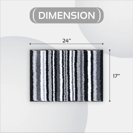 Gray Bath Rug 17x24 Super Absorbent Non-Slip TPR Bathroom Mat Griffie
