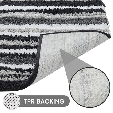Gray Bath Rug 17x24 Super Absorbent Non-Slip TPR Bathroom Mat Griffie