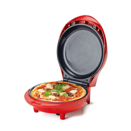 1000W Mini Pizza & Meal Maker – 7.5" Indoor Electric Grill, Red