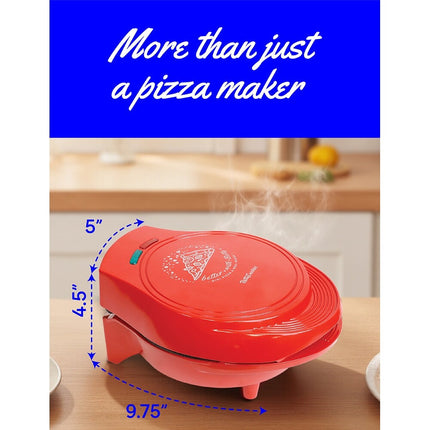 1000W Mini Pizza & Meal Maker – 7.5" Indoor Electric Grill, Red