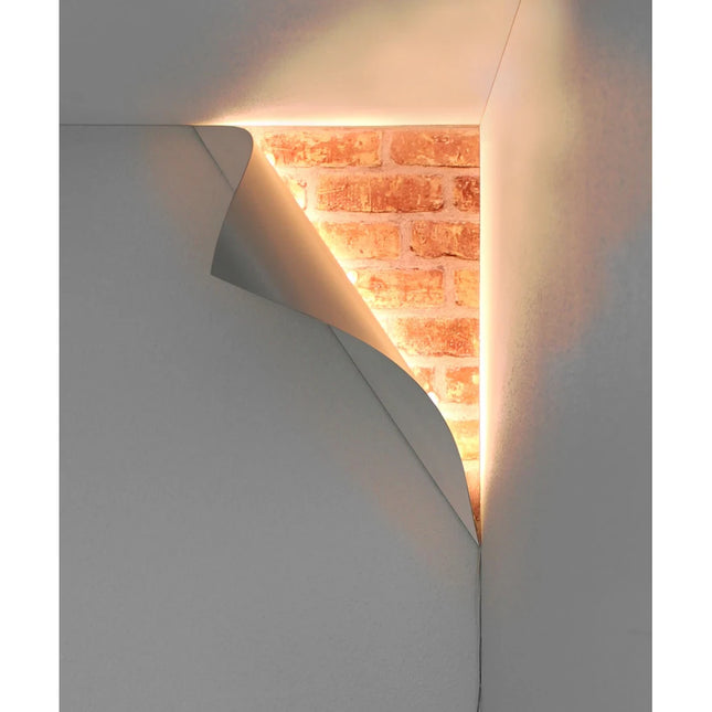 Big Reveal LED Corner Light 18 Inch White Curved Metal Modern Accent Lamp