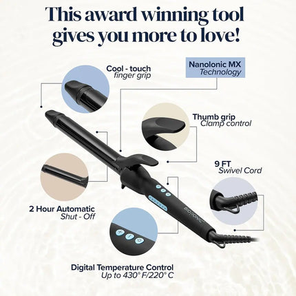 Hair Curling Iron 1" Long Barrel – Professional Styler for All Hair Types