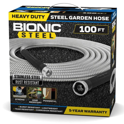 Bionic Steel 304 Stainless Steel Garden Hose Crush Resistant Ultra Lightweight