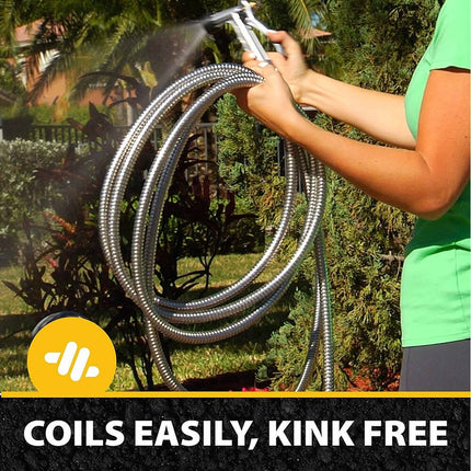 Bionic Steel 304 Stainless Steel Garden Hose Crush Resistant Ultra Lightweight