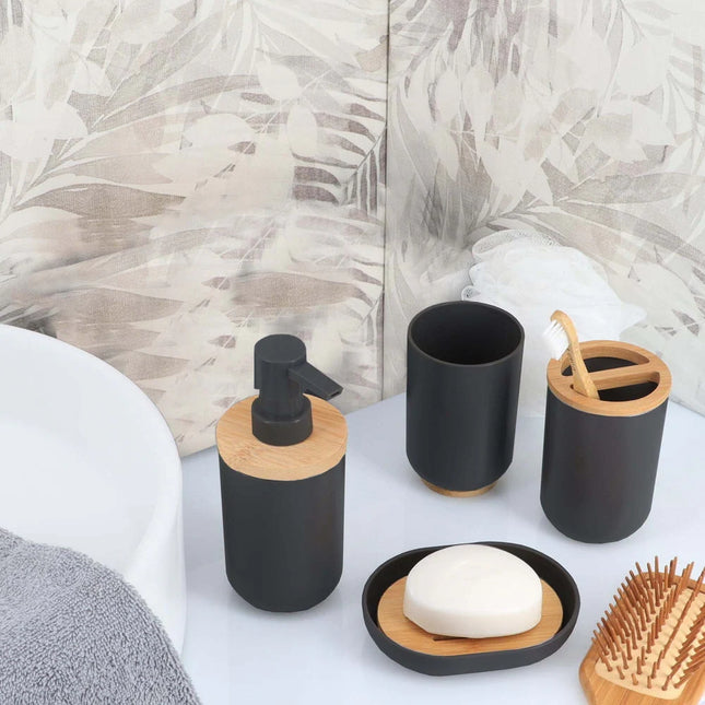 Padang Bamboo Bathroom Accessories Set 4 Piece Eco-Friendly Bath Set
