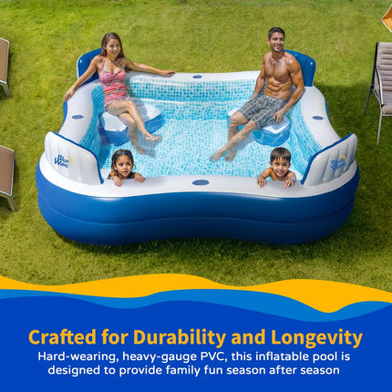 Premier Inflatable Family Pool with Cover Easy Setup One Size Design