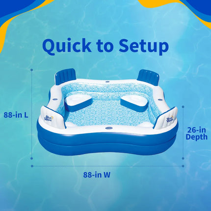 Premier Inflatable Family Pool with Cover Easy Setup One Size Design