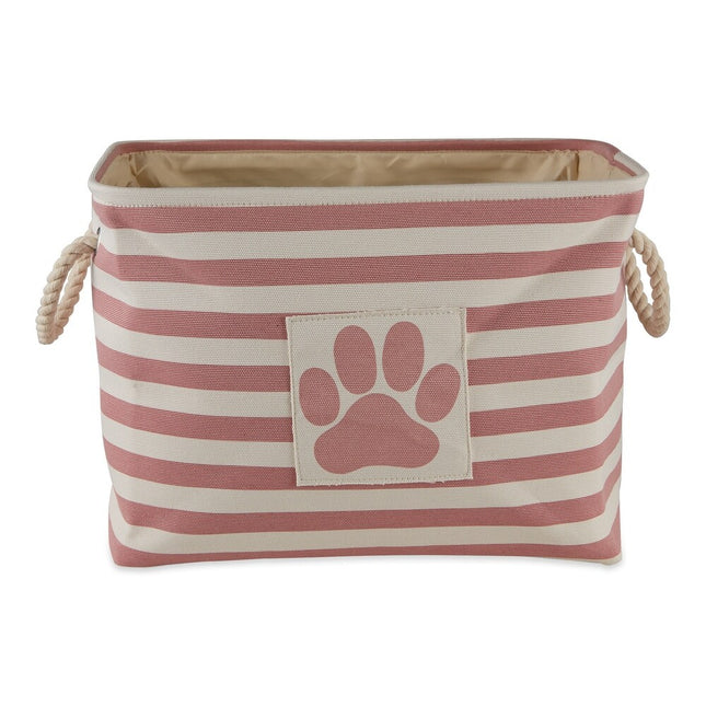 Bone Dry Pet Storage Bin – Polyester Stripe with Paw Patch, Large
