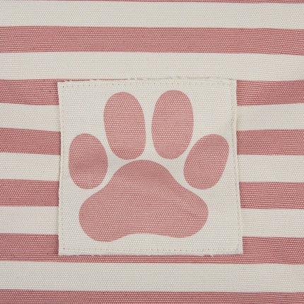 Bone Dry Pet Storage Bin – Polyester Stripe with Paw Patch, Large