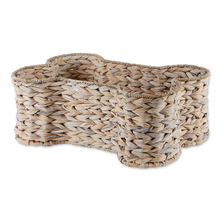 Dry White Wash Hyacinth Bone Pet Basket – Large 24x15x9