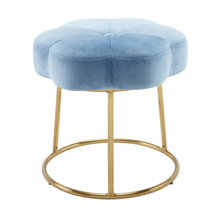 Linon Bonnie Vanity Flower Stool with Elegant Floral Upholstered Design