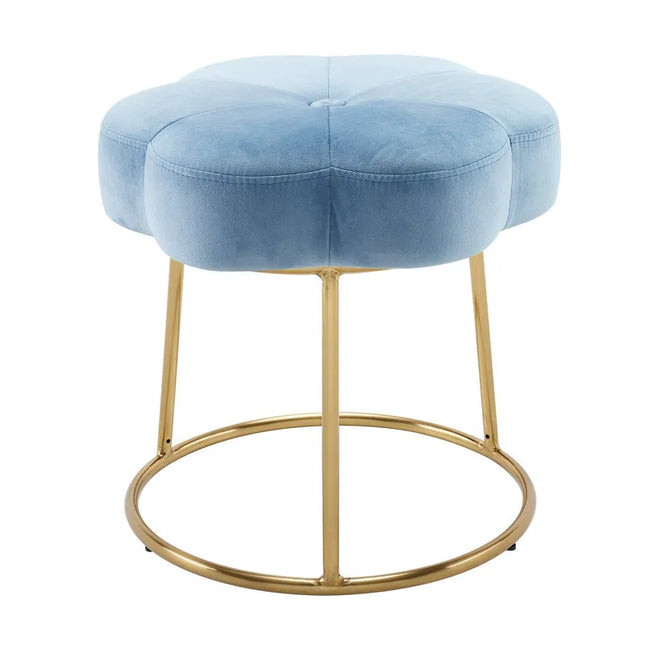Linon Bonnie Vanity Flower Stool with Elegant Floral Upholstered Design