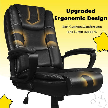 Big & Tall High-Back Executive Office Chair – Ergonomic Leather, 400 lbs