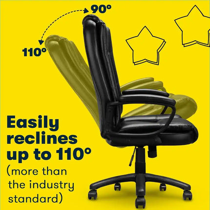 Big & Tall High-Back Executive Office Chair – Ergonomic Leather, 400 lbs