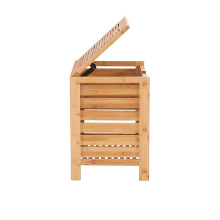 Linon Bracken Natural Bamboo Laundry Hamper for Home Organization