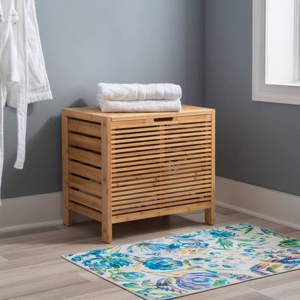 Linon Bracken Natural Bamboo Laundry Hamper for Home Organization
