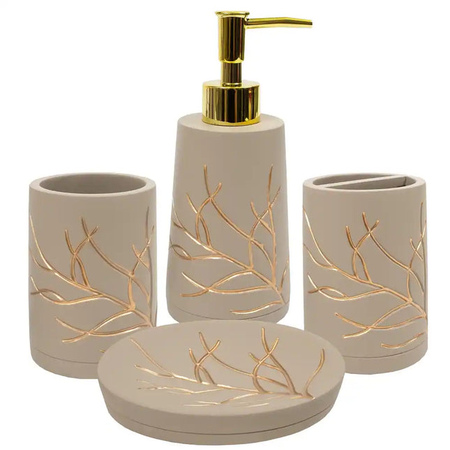 Bathroom Branches Accessory Collection Soap Dispenser Holder Set Decor
