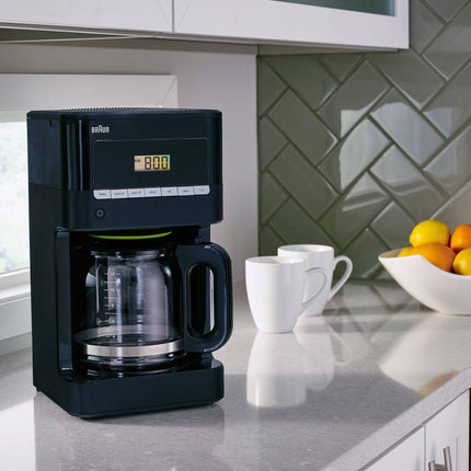 12-Cup BrewSense Drip Coffee Maker – Black, Reliable & Convenient